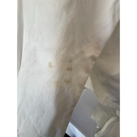 Jacket Tudor court size 4x women's White denim  2 big pockets dirty spots - Picture 7 of 16